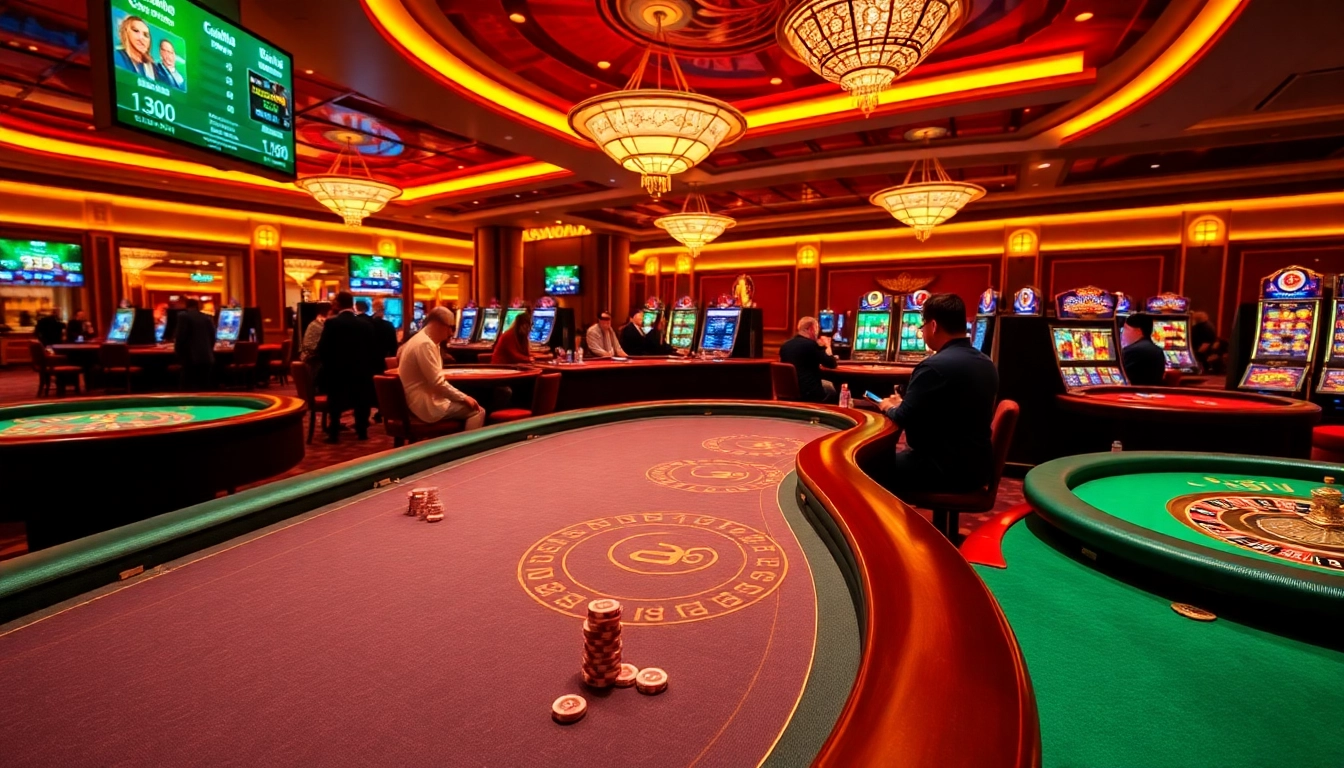 Exciting gameplay at 136bet featuring vibrant casino tables and poker chips.