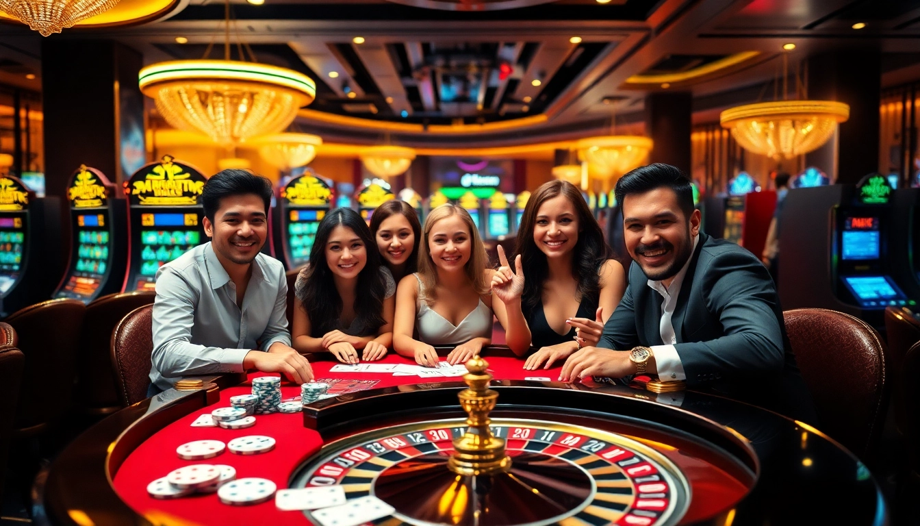 Experience the thrill of online gambling with okfun in a vibrant casino setting.