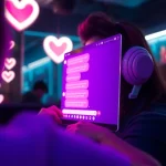 Engaging sexy ai chat interface with modern aesthetics and vibrant colors, inviting users for interaction.