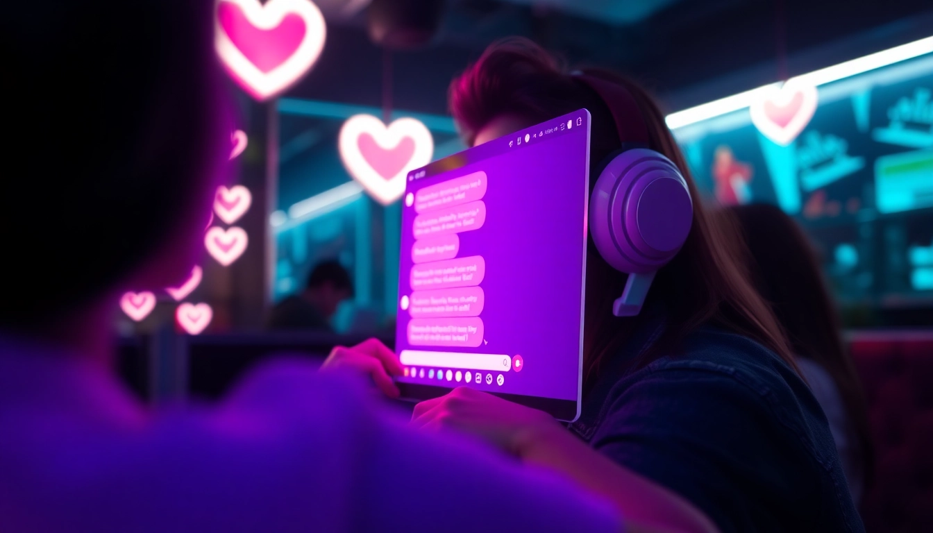 Engaging sexy ai chat interface with modern aesthetics and vibrant colors, inviting users for interaction.