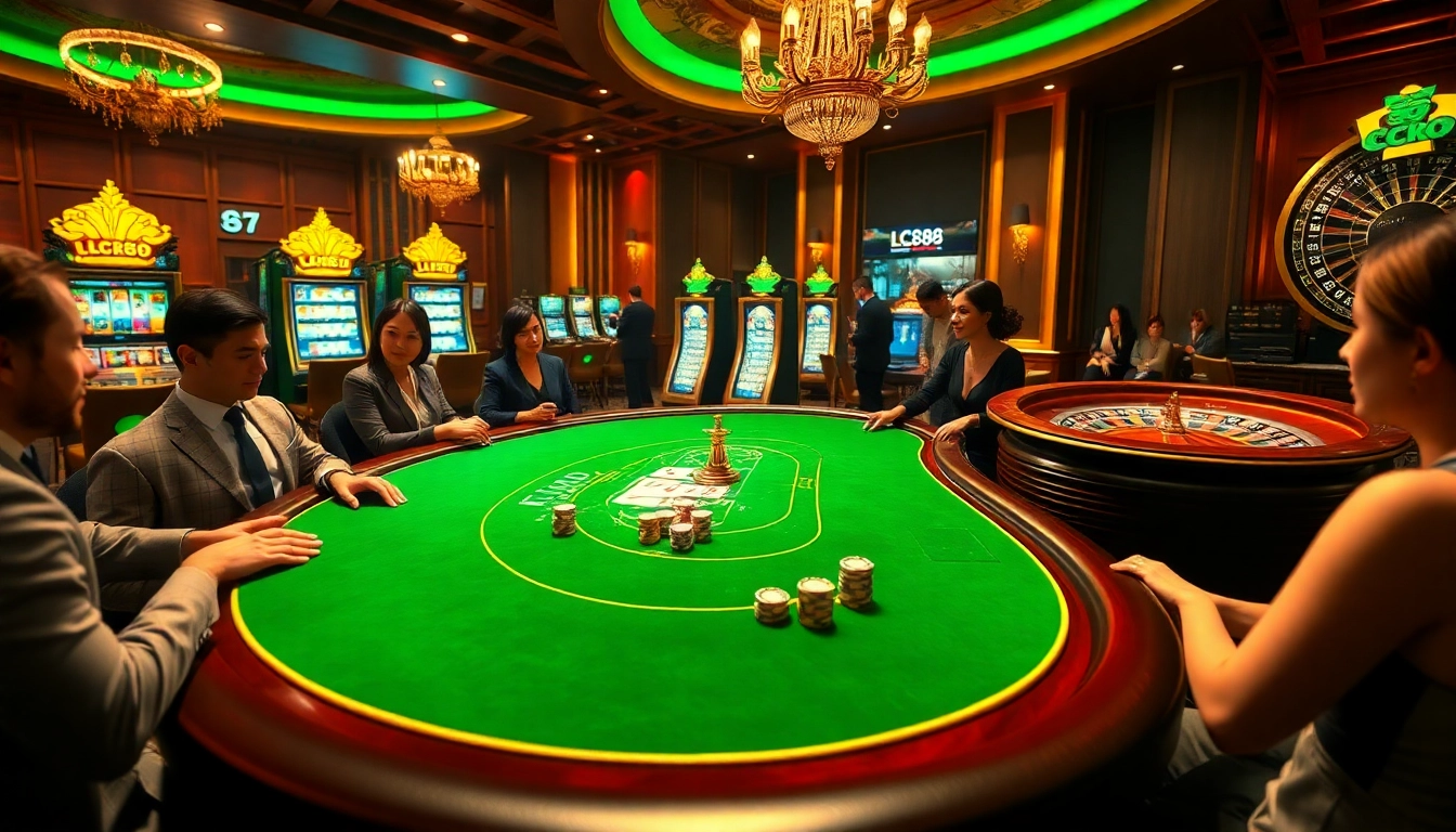 Experience the thrill of LC88 my at an exciting poker game surrounded by luxury.