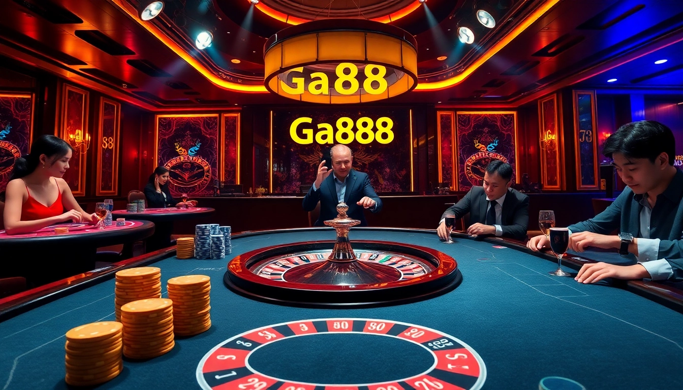 Experience the excitement of Ga888 with players engaging in thrilling casino games and vibrant gambling action.