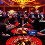 Experience the thrill of online gambling with link 12bet amidst a vibrant casino atmosphere.