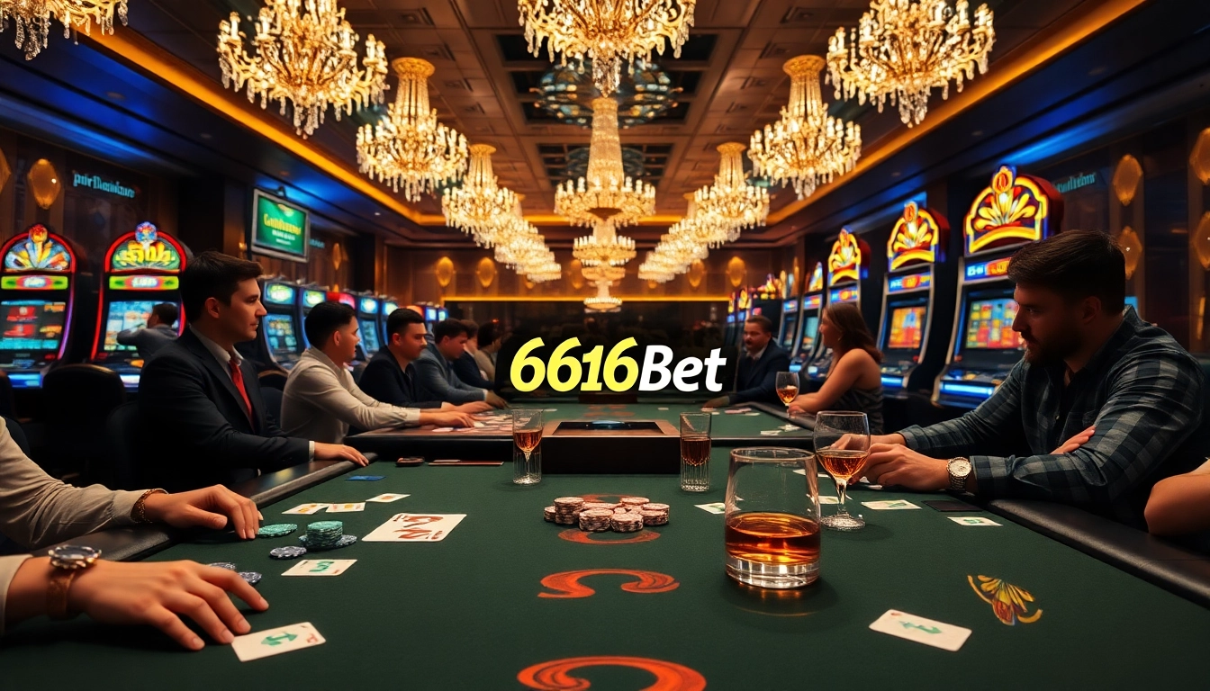 Players engaging in exciting games at 6666bet's luxurious casino environment.