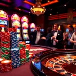 Players engaging at a casino table with S8 games, showcasing excitement and luxury.