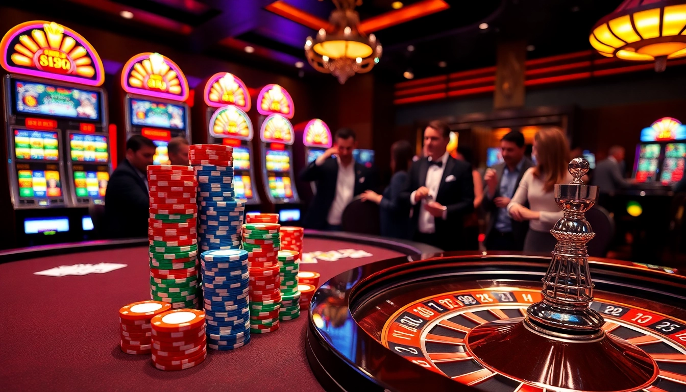 Players engaging at a casino table with S8 games, showcasing excitement and luxury.
