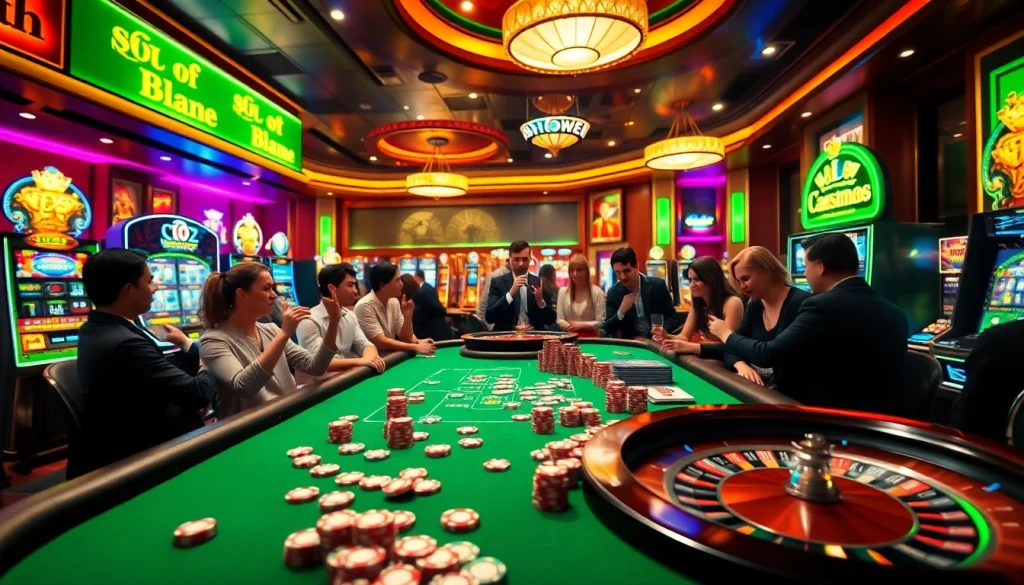 Experience the excitement of LC88 in a luxurious casino atmosphere filled with poker chips and slot machines.
