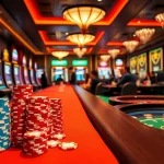 Engagement at MV888 casino with vibrant games, poker chips, and a welcoming atmosphere.