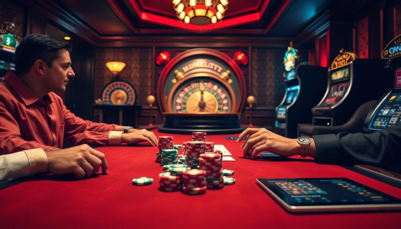 Gamblers at a poker table, showcasing high-stakes action inspired by https://mm88a.app/.