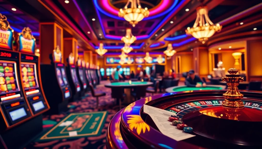 Experience the thrill of betting on the meilleurs sites de paris sportifs with elegant poker tables and vibrant casino elements.
