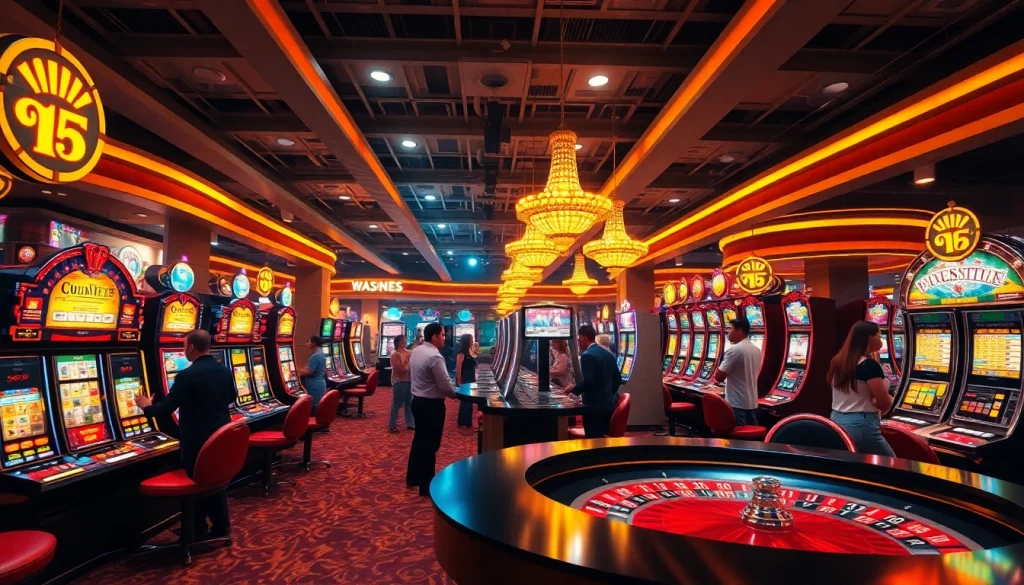 Casino en ligne avec des joueurs heureux au cœur d'une ambiance animée.