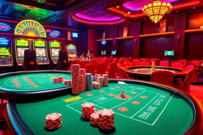 Experience thrilling online casino games at 8Live with vibrant tables, chips, and slot machines.