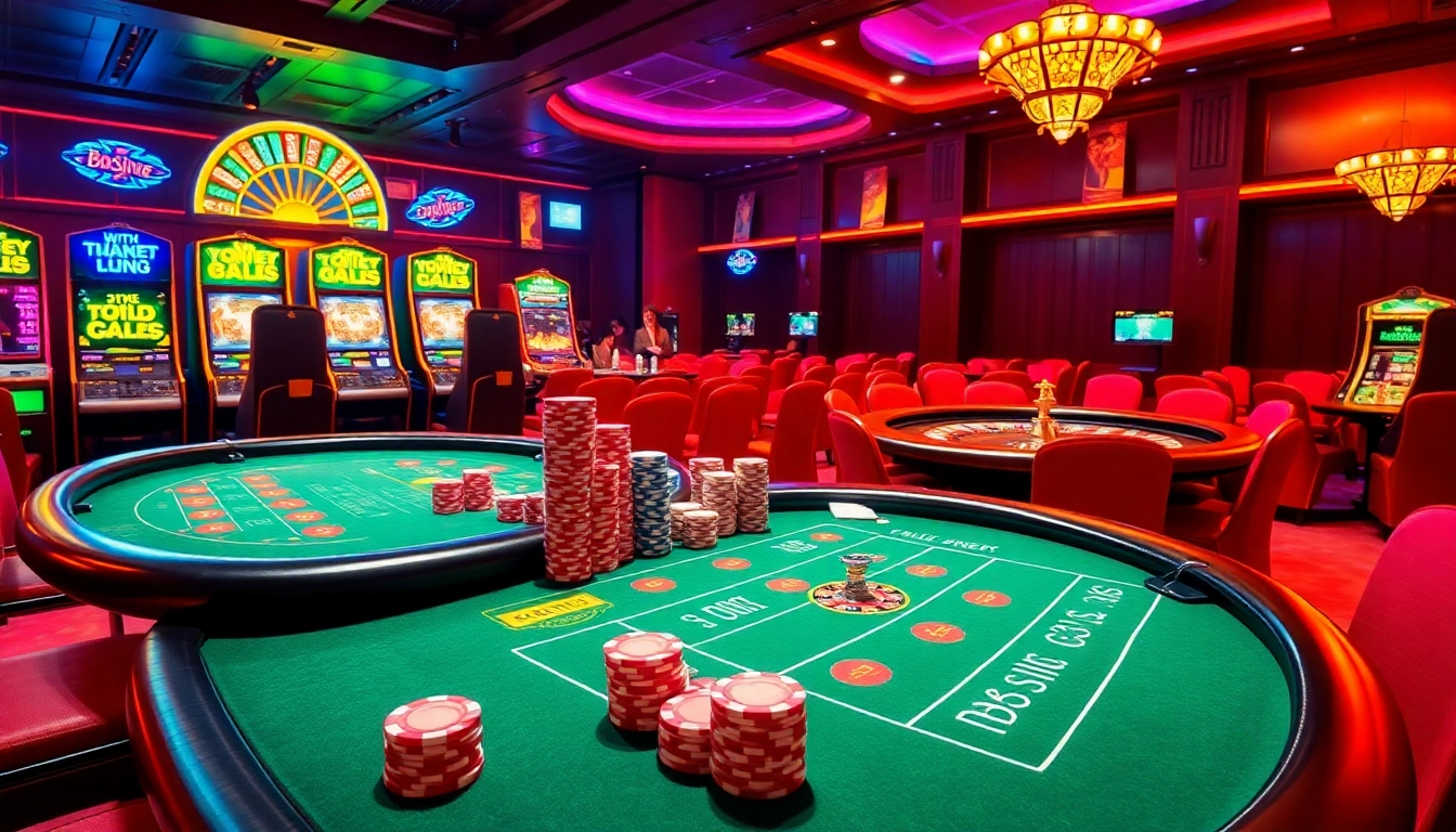 Experience thrilling online casino games at 8Live with vibrant tables, chips, and slot machines.