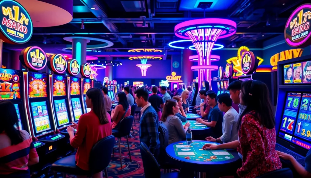 Les jeux de casino en ligne rassemblent des joueurs dans une ambiance animée et colorée.