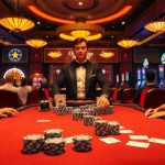 Experience the thrill of UU88 with a luxurious casino scene featuring poker and roulette.