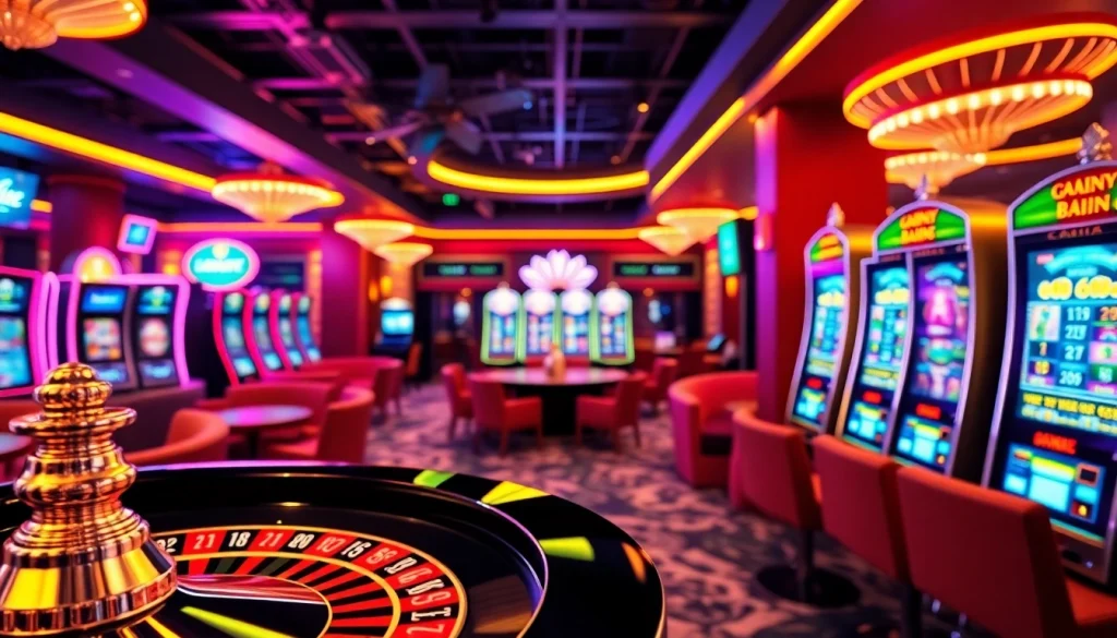 Joueur profitant d'une expérience de casino en ligne avec roulette et machines à sous modernes