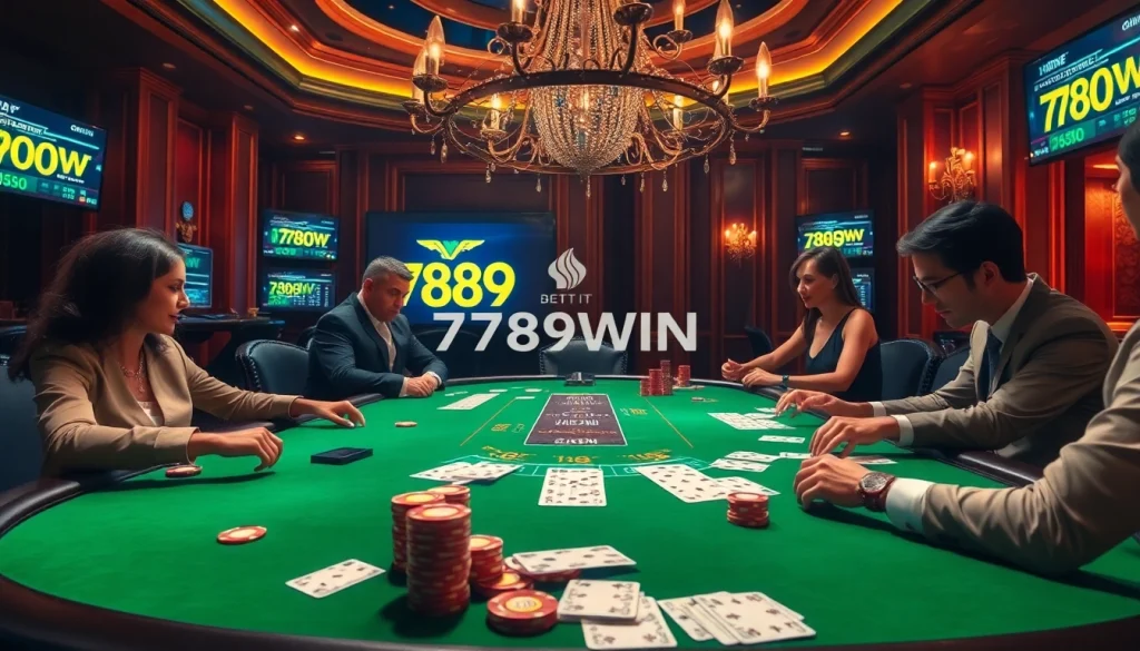 Participants enjoying an exciting blackjack game at 789WIN casino
