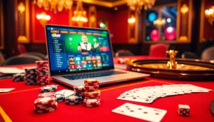 Engage in thrilling gameplay at a casino en ligne sans verification with vibrant poker chips and an interactive online interface.