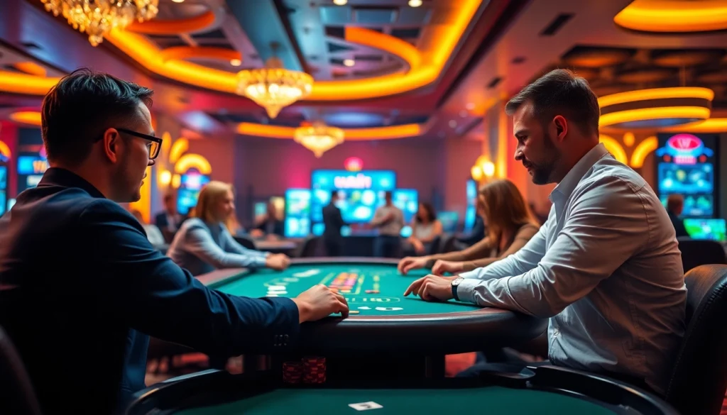 Découvrez le meilleur casino en ligne belgique avec des joueurs engagés autour de tables de jeu excitantes.