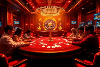 Experience the adrenaline of Du88 with players strategizing at an elegant poker table.