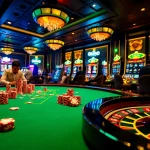 Experience the thrill of high-stakes gambling at Okfun poker tables with vibrant chips.