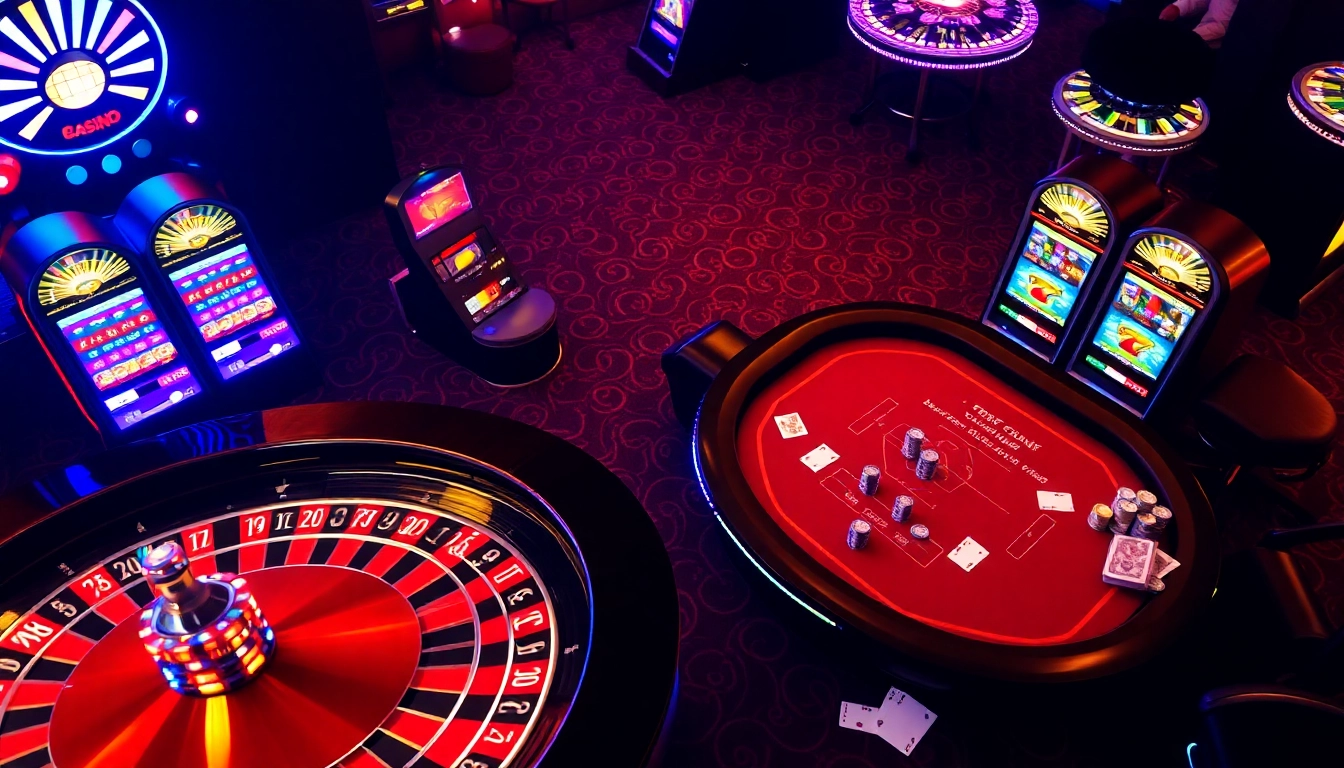 Enjoy high-stakes gaming with 789f ink casino scene depicting vibrant roulette and poker action.