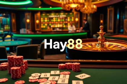 Hay88 players engaging in exciting card games at a luxurious casino table.